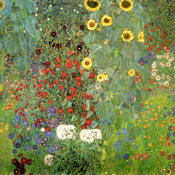Farm Garden with Sunflowers by Gustav Klimt